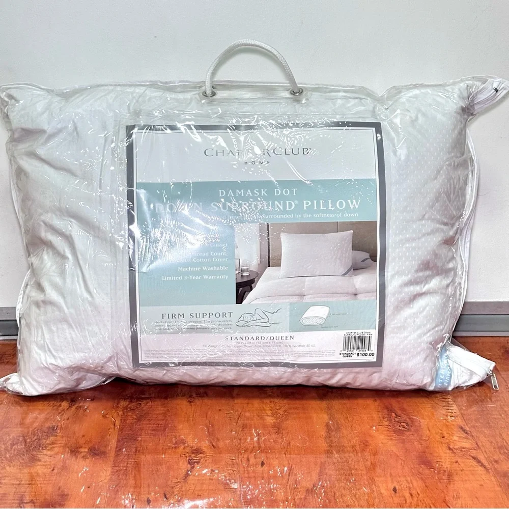Charter Club White Damask Dot Surround Pillow (1-pack) - Standard/Queen Size
